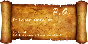 Pildner Orfeusz névjegykártya